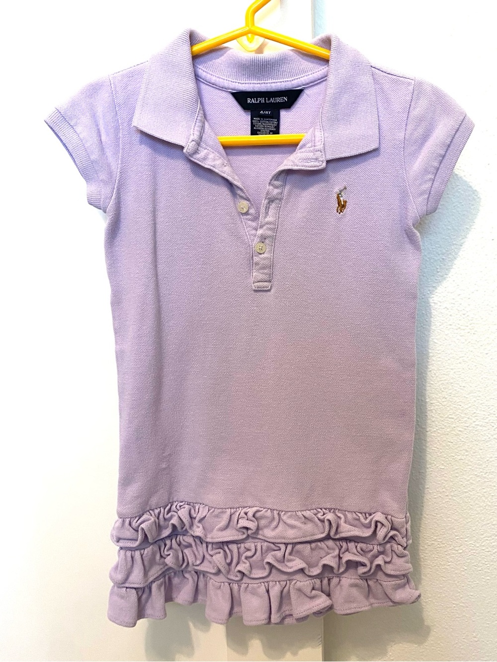 Ralph Lauren Girls' Lavender Polo Dress Top (4T)